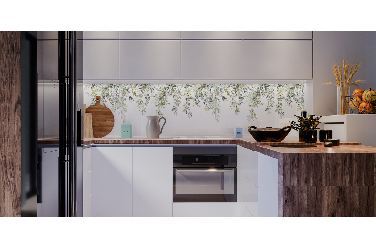 Crédence Cuisine En Verre 100x50 Cm Motif Floral Fleur Blanc - Marque Tulup - Neuf Sous Emballage