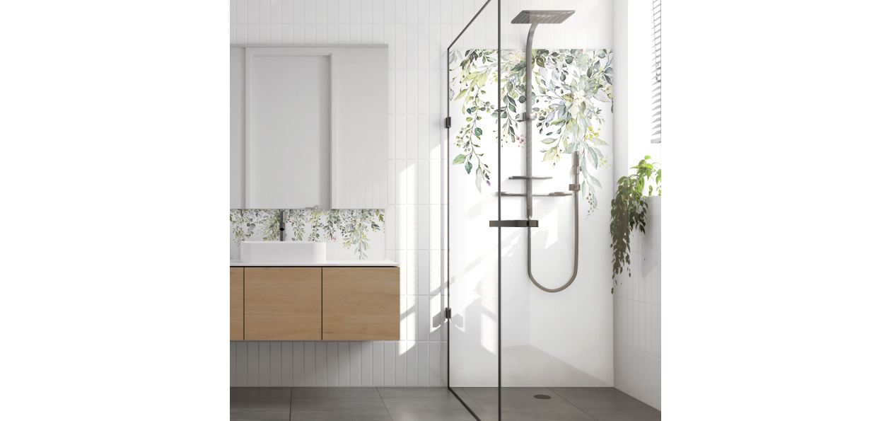 Panneau de douche : Fleurs...