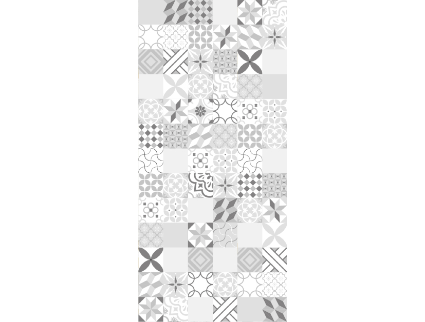 Panneau de douche : Carreaux ciment gris