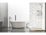 Panneau de douche : Carrelage lune blanc