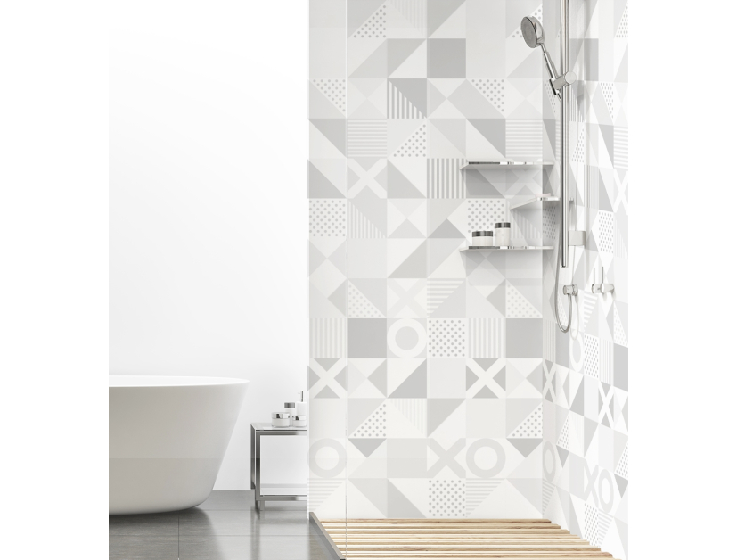 Panneau de douche : Carreaux scandinave noir et blanc