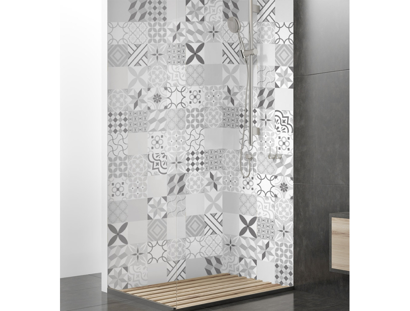 Panneau de douche : Carrelage lune