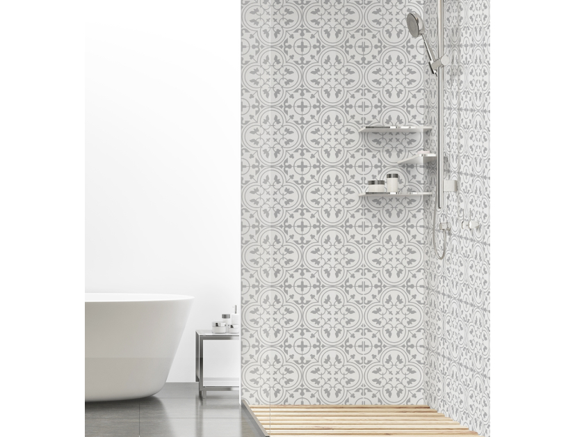 Panneau de douche : Carrelage classique 2 blanc
