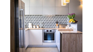 Carrelage cube bleu