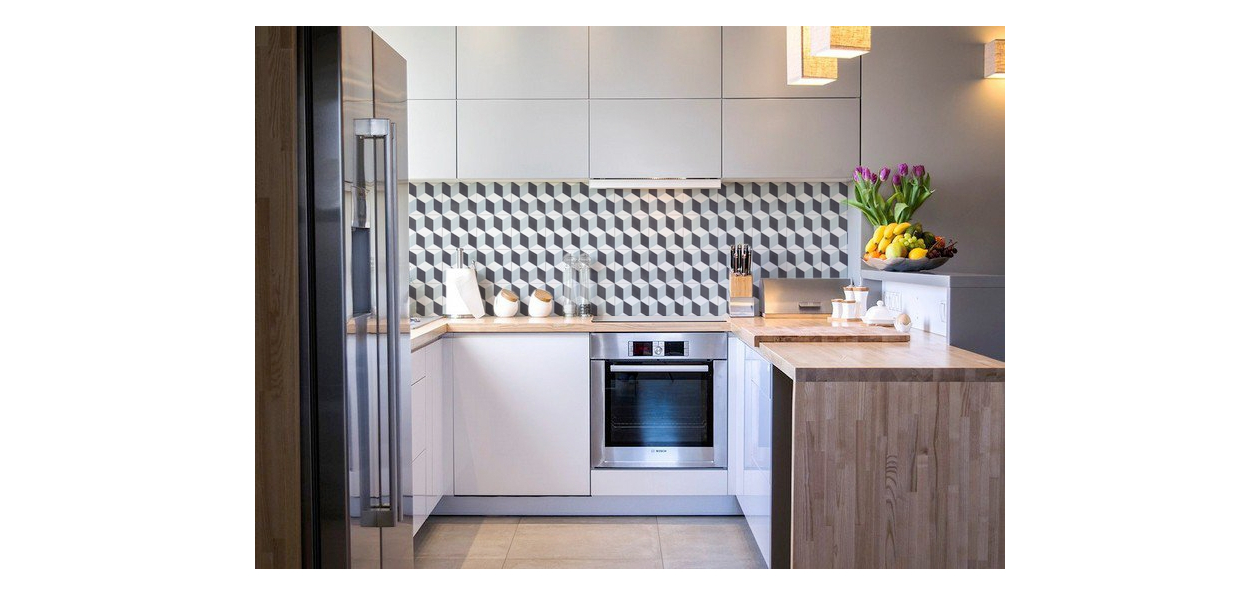 Carrelage cube bleu