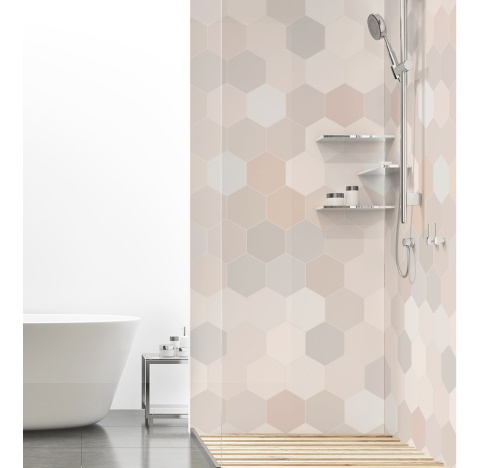 Panneau de douche : hexagone pastel