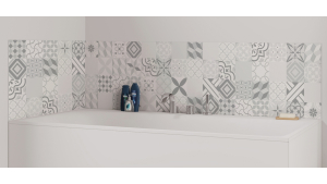Panneau de bain : Carreaux ciment gris