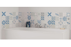 Panneau de bain : Carreaux ciment bleu roi