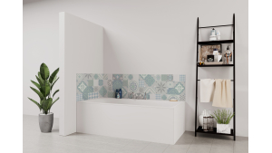 Panneau de bain : Carreaux ciment patchwork
