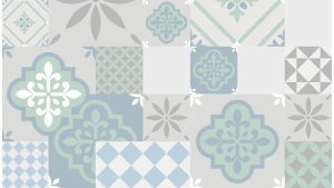 Panneau de bain : Carreaux ciment patchwork
