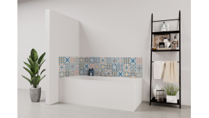 Panneau de bain : Carreaux ciment colorés
