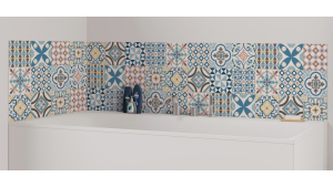 Panneau de bain : Carreaux ciment colorés