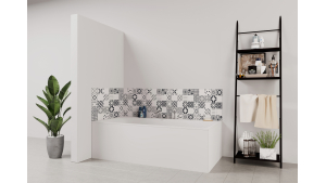 Panneau de bain : Carreaux ciment éparses