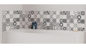 Panneau de bain : Carreaux ciment éparses