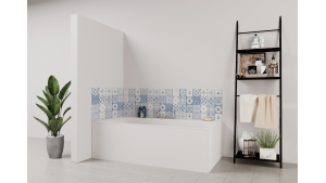 Panneau de bain : Carreaux ciments antique bleu
