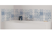Panneau de bain : Carreaux ciments antique bleu