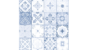 Panneau de bain : Carreaux ciments antique bleu