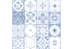 Panneau de bain : Carreaux ciments antique bleu