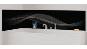 Panneau de bain : Courbes 2 noir