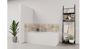 Panneau de bain : Carreaux ciments antique rouge