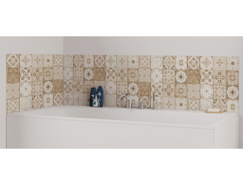 Panneau de bain : Carreaux ciments antique rouge