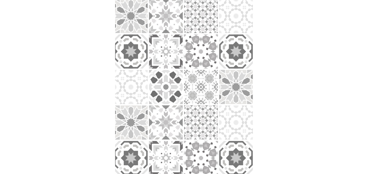 Panneau de bain : Carreaux ciment et arabesques noires