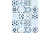 Panneau de bain : Carreaux ciments et arabesques bleues