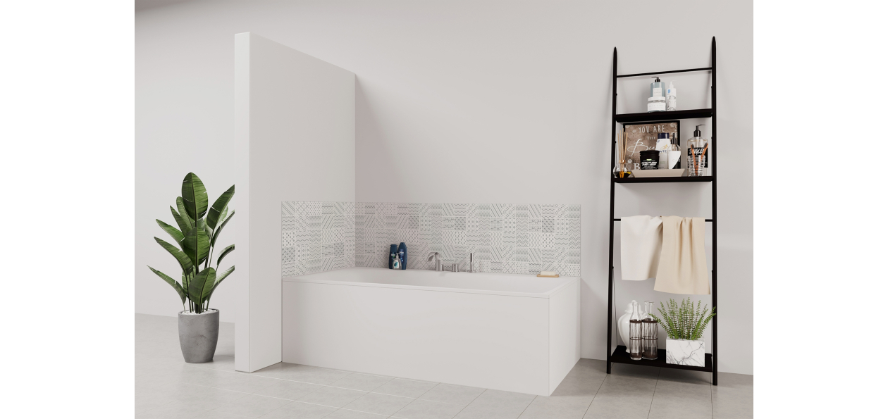 Panneau de bain : Carreaux ciment modernes 2