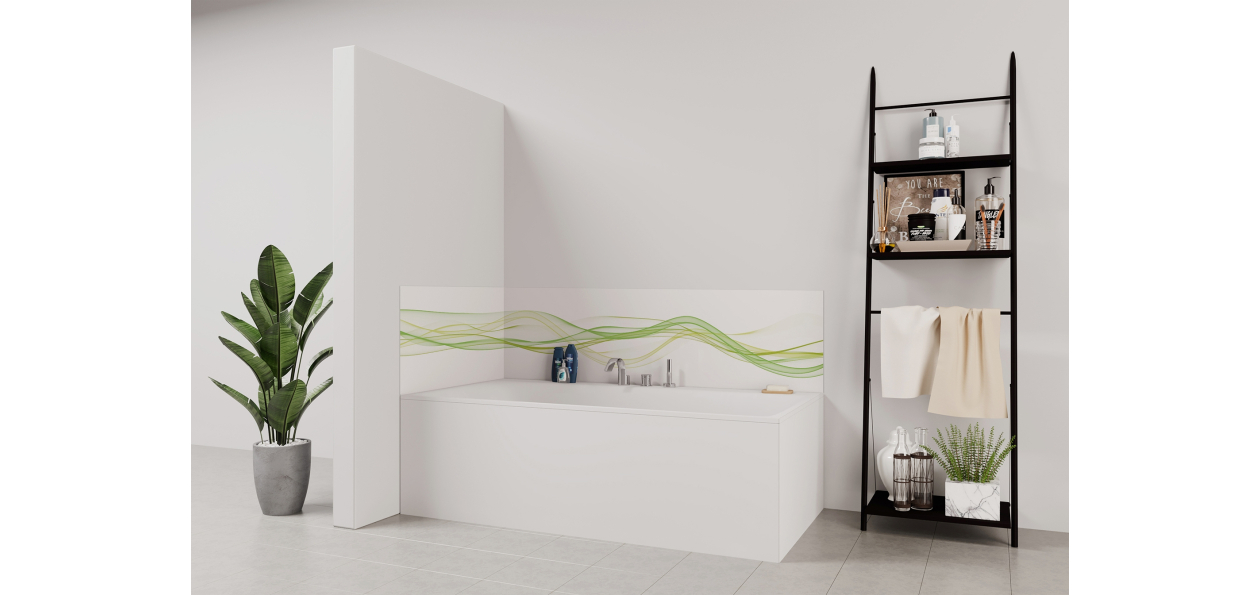 Panneau de bain : Courbes Abstraites