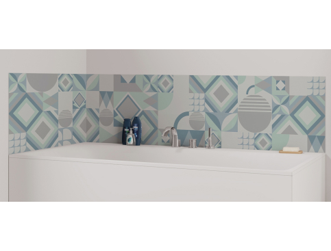 Panneau de bain : Carreaux ciment patchwork 2