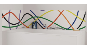 Panneau de bain : Courbes et couleurs