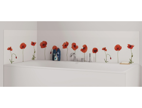 Panneau de bain : Coquelicots 2