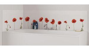 Panneau de bain : Coquelicots 2