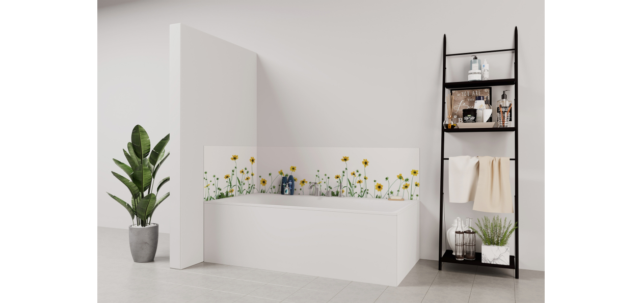 Panneau de bain : Fleurs de Camomille