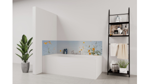 Panneau de bain : Fleurs et Ciel