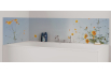 Panneau de bain : Fleurs et Ciel