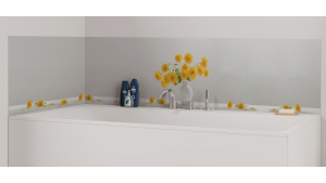 Panneau de bain : Pot de Fleurs Jaunes