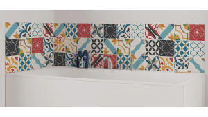 Panneau de bain : Carreaux ciment pop art