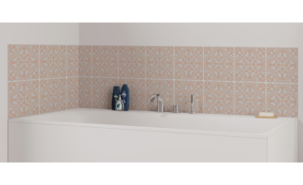 Panneau de bain : Carrelage classique 3 ocre rose