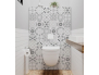 Panneau de WC : Carreaux ciment et arabesques noires