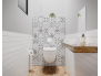 Panneau de WC : Carreaux ciment et arabesques noires