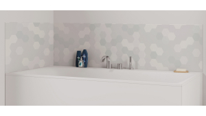 Panneau de bain : Carrelage Hexagone Gris Léger