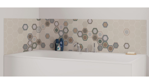 Panneau de bain : Carrelage hexagone