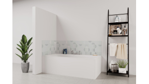 Panneau de bain : Carrelage lune blanc