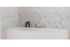 Panneau de bain : Carrelage lune blanc