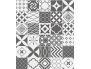 Panneau de WC : Carreaux ciment gris foncé et blanc