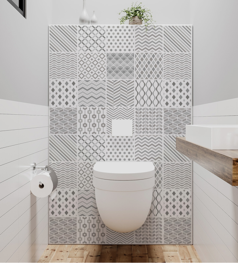Panneau de WC : Carreaux ciment modernes 2
