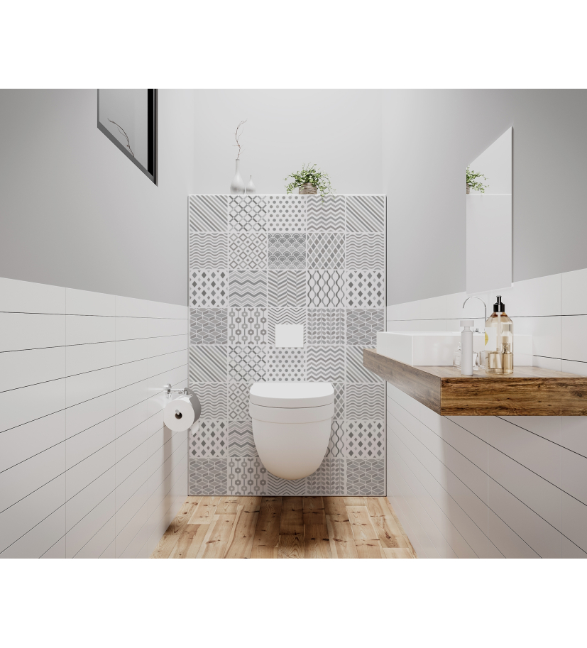 Panneau de WC : Carreaux ciment modernes 2