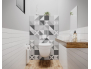 Panneau de WC : Carreaux scandinave noir