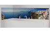 Panneau de bain : Paysage et ile de Santorini